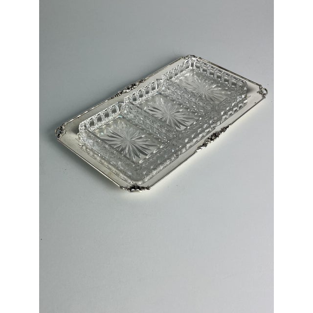 800 Silver and Glass Appetizer Dish, Italy, 1980s For Sale - Image 6 of 10