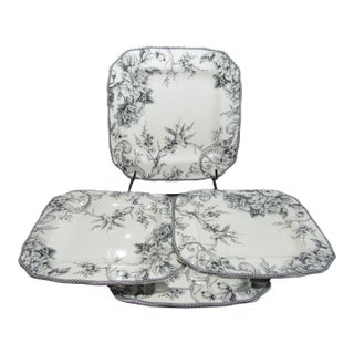 Vintage 222 Fifth Adelaide Toile Print Dinner Plates For Sale