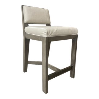 Vanguard Thom Filicia Home Scoville Flaxen Slate Ash Leather Counter Stool~6 Avl For Sale