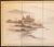 Elegant 1960s 4-panel Japanese painted silk Byobu (folding screen) depicts a peaceful Autumn Landscape with River, houses,...