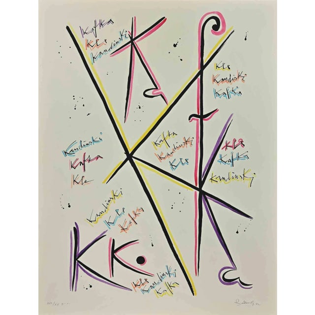 Modern Rafael Alberti, Letter K, Lithograph, 1972 For Sale - Image 3 of 3