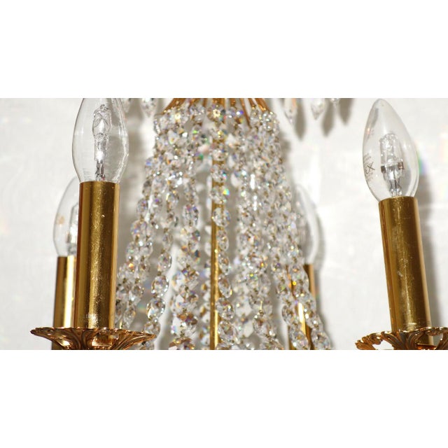 Brass Lead Crystal Nine-Light Chandelier from Palwa, 1950s, in Very Good conditions. Designed 1950 to 1959 I have official...