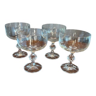 1980s Claudia Crystal Champagne Glass Coupe Set of 4 For Sale