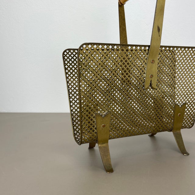 Brass and Bamboo Magazine Holder in the style of Carl Auböck, Austria, 1950s For Sale - Image 6 of 18
