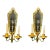 1920's Caldwell Gilt Bronze Sconces With Etched Mirrors - a Pair For Sale