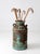 Antique Turquoise Painted Metal Milk Can For Sale - Image 17 of 18