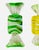 Set of 3 Handblown Murano glass wrapped striped candies. Two green and one yellow. Mint condition. Dimensions are...