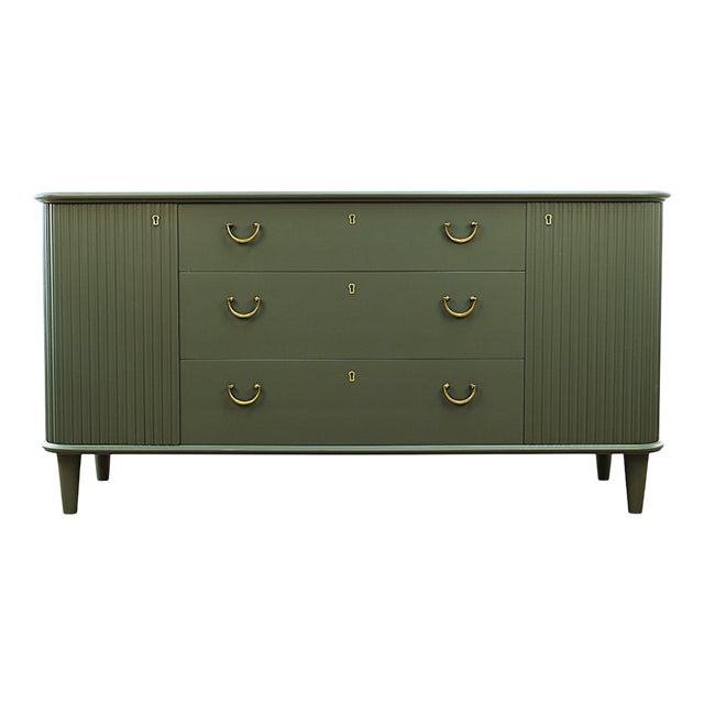 Swedish Modern Sideboard Northern Mystic Green, Sweden, 1930s For Sale
