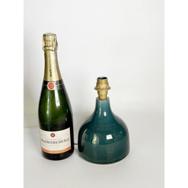 Blue Ceramic Table Lamp, France, 1970s For Sale - Image 4 of 11