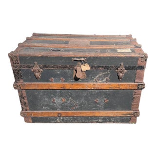 Antique Charles H Klinge Steamer Trunk For Sale