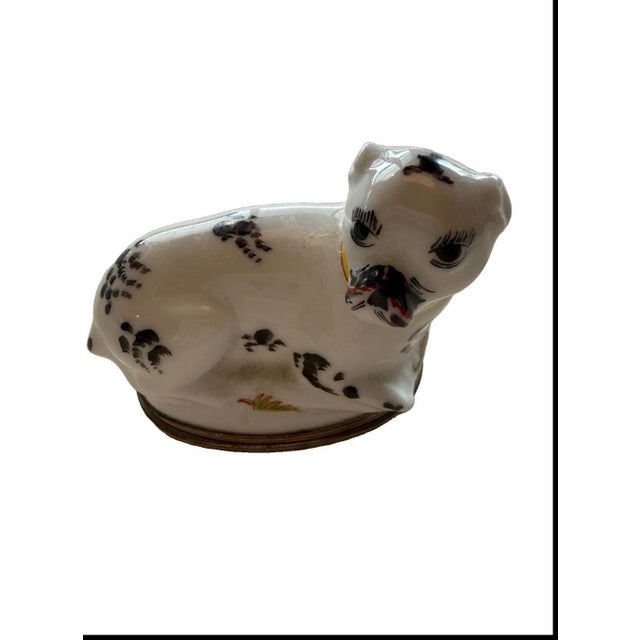 Limoges, France Mid 20th Century Pair Manufacture Royale De Limoges Hand-Painted Pug Trinket Boxes For Sale - Image 4 of 7