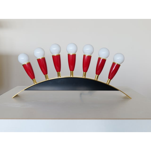 Mid-Century Brass Lamp, 1950s For Sale - Image 6 of 8