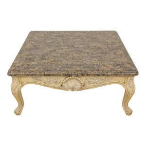 Maitland Smith Marble Top French Coffee Cocktail Table