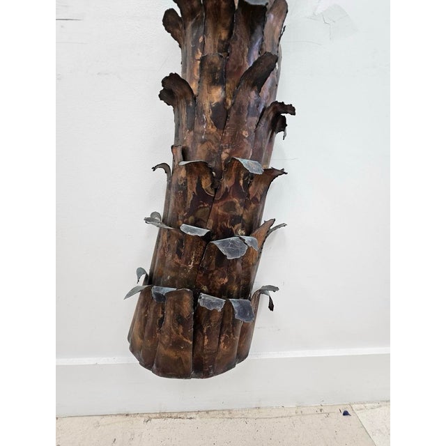 Large 1970s Artist-Made Copper and Brass Palm Tree Wall Sculpture For Sale - Image 11 of 12