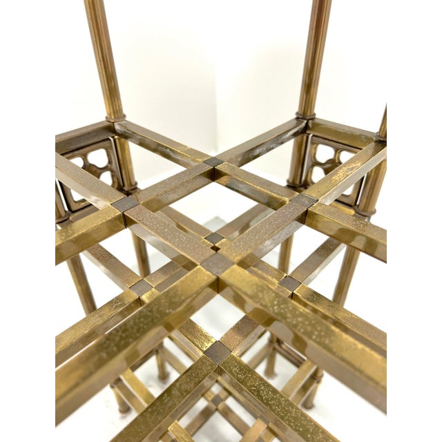 Wood 1980's Brass Plated Asian Bamboo Style Plant Stand For Sale - Image 7 of 10