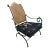 Mid Century Barcelona by Morganton Metal Leather and Cane Campaign Style Lounge Chair For Sale