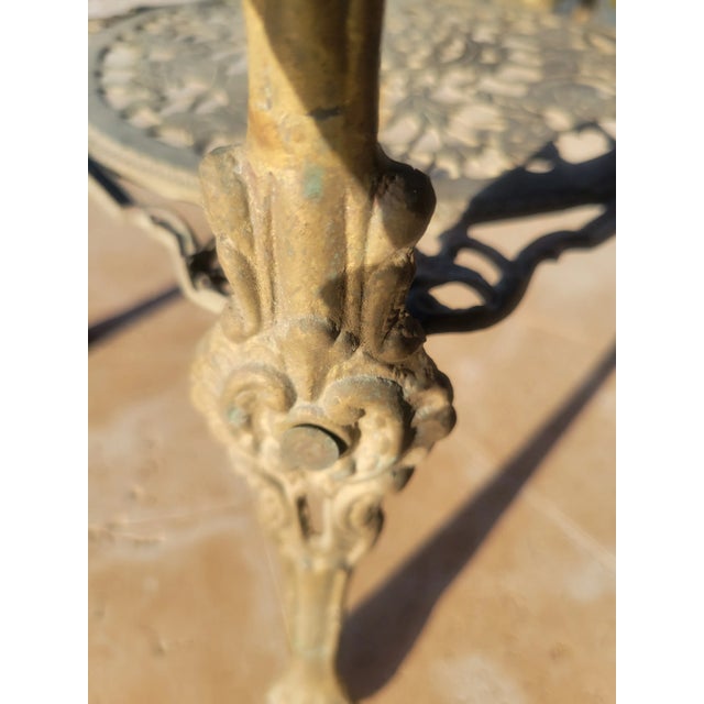 Late 19th Century Antique Two Tier Metal Stand For Sale - Image 5 of 13