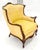 Striped Gold Upholstery Fine Deep Carved Mahogany Frame Lounge Chair Solid Frame For Sale - Image 11 of 12