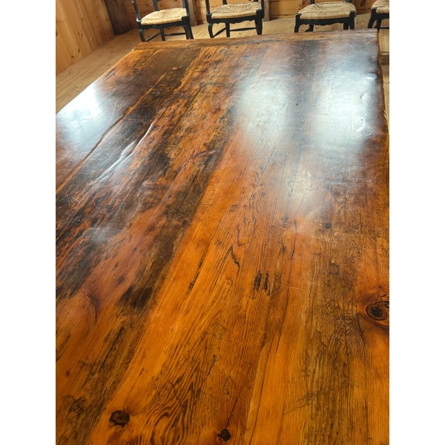 Monumental Repurposed Barn Wood Farm Table For Sale - Image 14 of 17