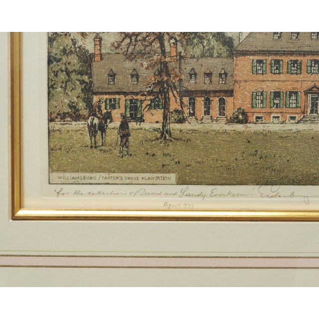Set of 3 Josef Eidenberger Williamsburg Architectural Etchings 1977 For Sale - Image 14 of 18