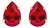 18K Yellow Gold 5X7 MM Created Pear Ruby Solitaire Stud Earrings, Pair For Sale