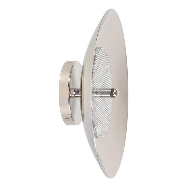 Signal Bathroom Sconce, Nickel, by Souda, Modern, Minimal, Contemporary, Led Wall Light For Sale