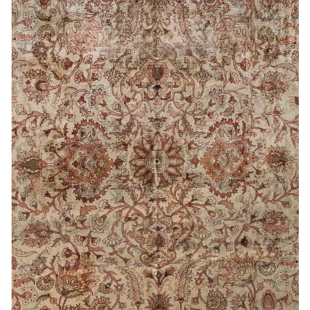 Pristine and finely woven stunning antique Kaysari silk carpet from the 1940s Turkey measuring 7.1 x 10.6 ft.
