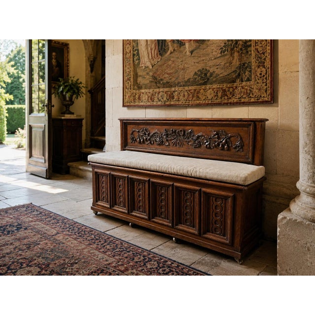 Storage Bench in Oak For Sale - Image 10 of 11