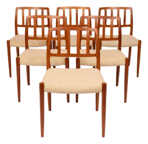 Vintage Danish Mid-Century Niels Otto Møller No. 83 Teak Dining Chairs (Set of 6)