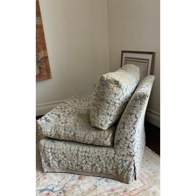Cameron Collection Slipper Chairs by George Cameron Nash in Larsen Fabric - a Pair For Sale - Image 4 of 8