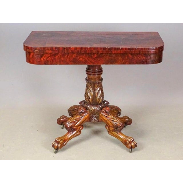 Traditional Early 19th Century Beautiful American Empire Mahogany Card or Game Table For Sale - Image 3 of 8