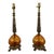 1960s Mid-Century Hollywood Regency Style Amber Glass Table Lamps - a Pair For Sale