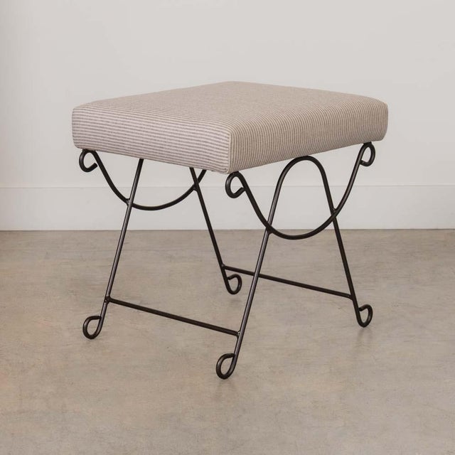Panoplie Iron Loop Stool, Brown Stripe For Sale In Los Angeles - Image 6 of 10
