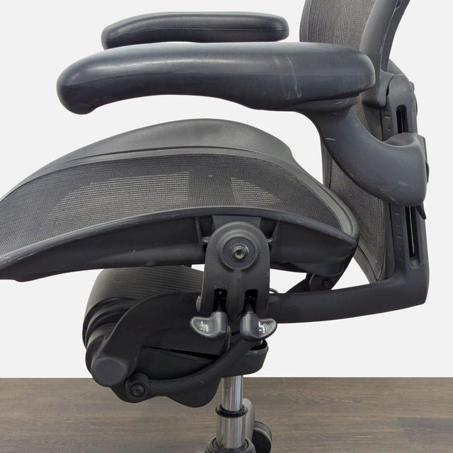 Metal Herman Miller Aeron Size C Ergonomic Office Chair - Adjustable, Black Mesh For Sale - Image 7 of 9