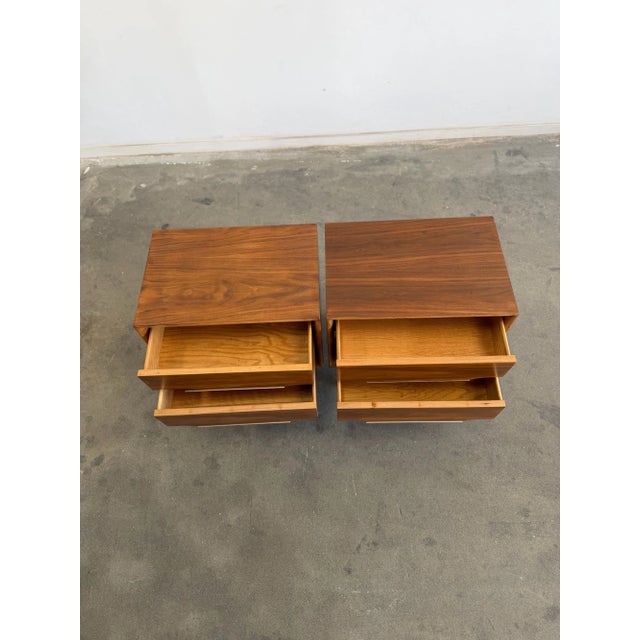 Wood Mid 20th Century Nightstands by Kent Coffey - Pair For Sale - Image 7 of 15