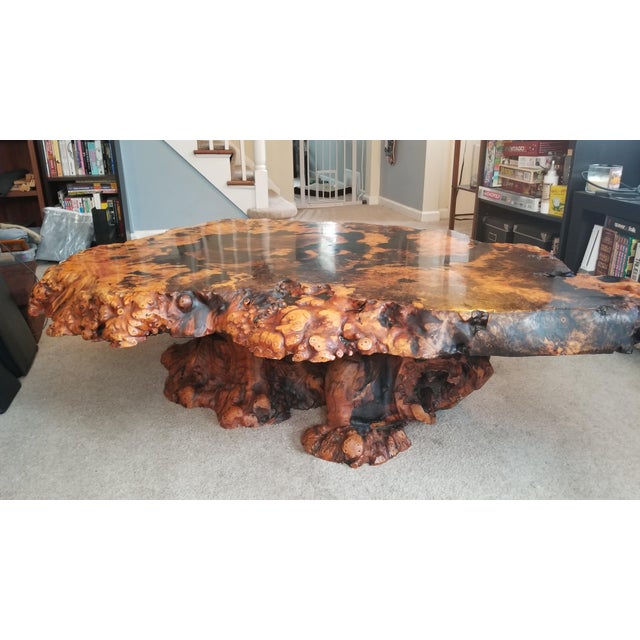1960s Vintage Live Edge Redwood Burl Coffee Table Chairish