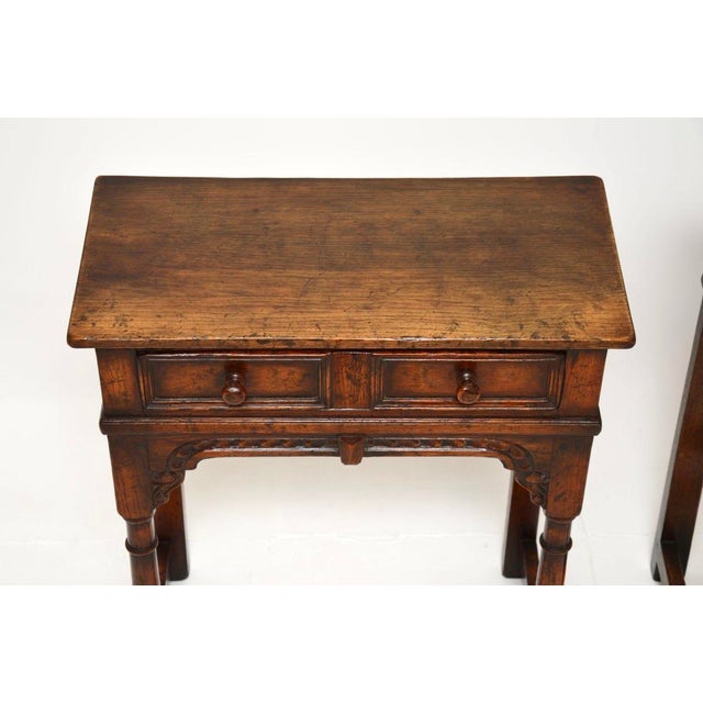 Brown Oak Console or Side Tables from Titchmarsh and Goodwin, 1950, Set of 2 For Sale - Image 8 of 15