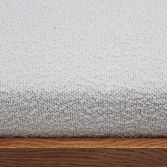 Italian Brutalist Bench in Oak and Wool Bouclé, 2000s For Sale - Image 9 of 11