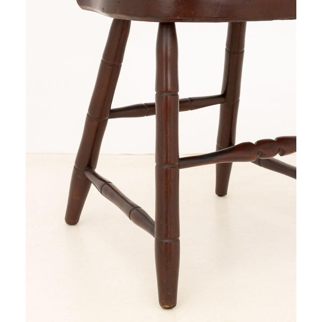 Brown American Slat Back Maple Dining Chairs, 6 For Sale - Image 8 of 8
