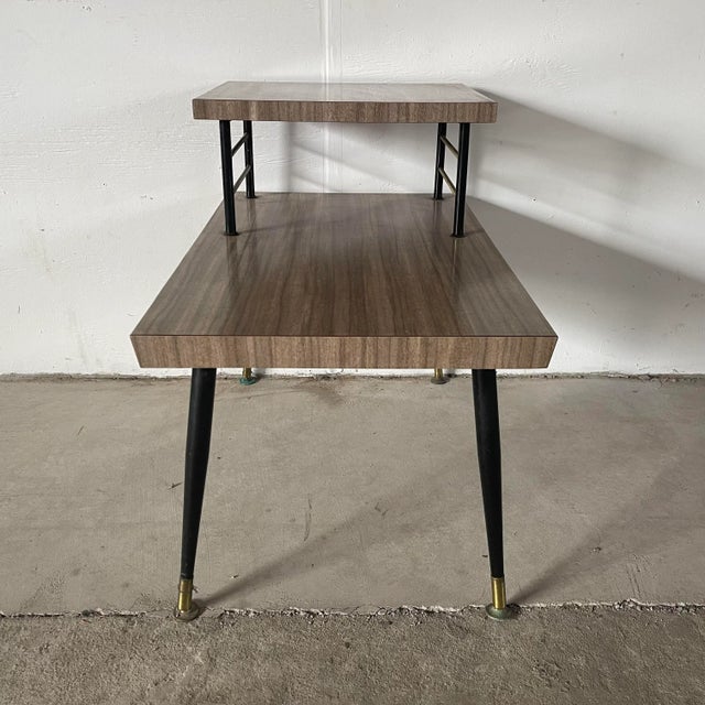 Mid-Century Modern Two Tier End Table For Sale - Image 9 of 13