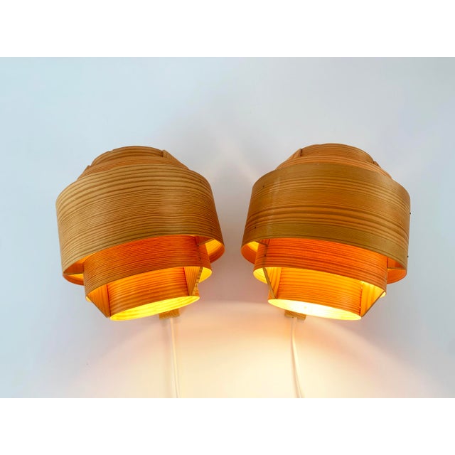 Wall Lights V-327 in Pinewood by Hans-Agne Jakobsson for Ab Markaryd, 1960s, Set of 2 For Sale - Image 6 of 16