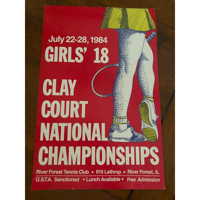 Original Tennis Print for the United States Girls 18 Clay Court
