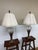Design Plus Gallery presents a Pair of Art Deco Table Lamps. The lamps have a cast metal base in silver that resembles...