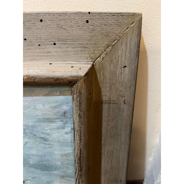 Mid Century Painting of Sailboats in Harbor For Sale - Image 10 of 13