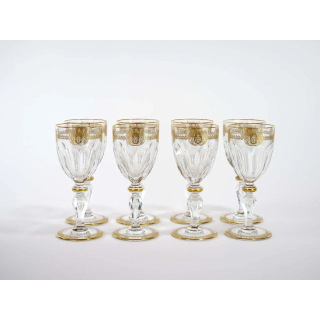 Mid-Century Modern Tall Saint Louis Crystal Tableware Service / Eight People For Sale - Image 3 of 13