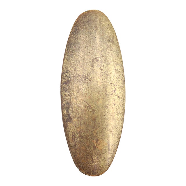 Reclaimed Plain Oval 1.75 In. Brass Keyhole Cover For Sale
