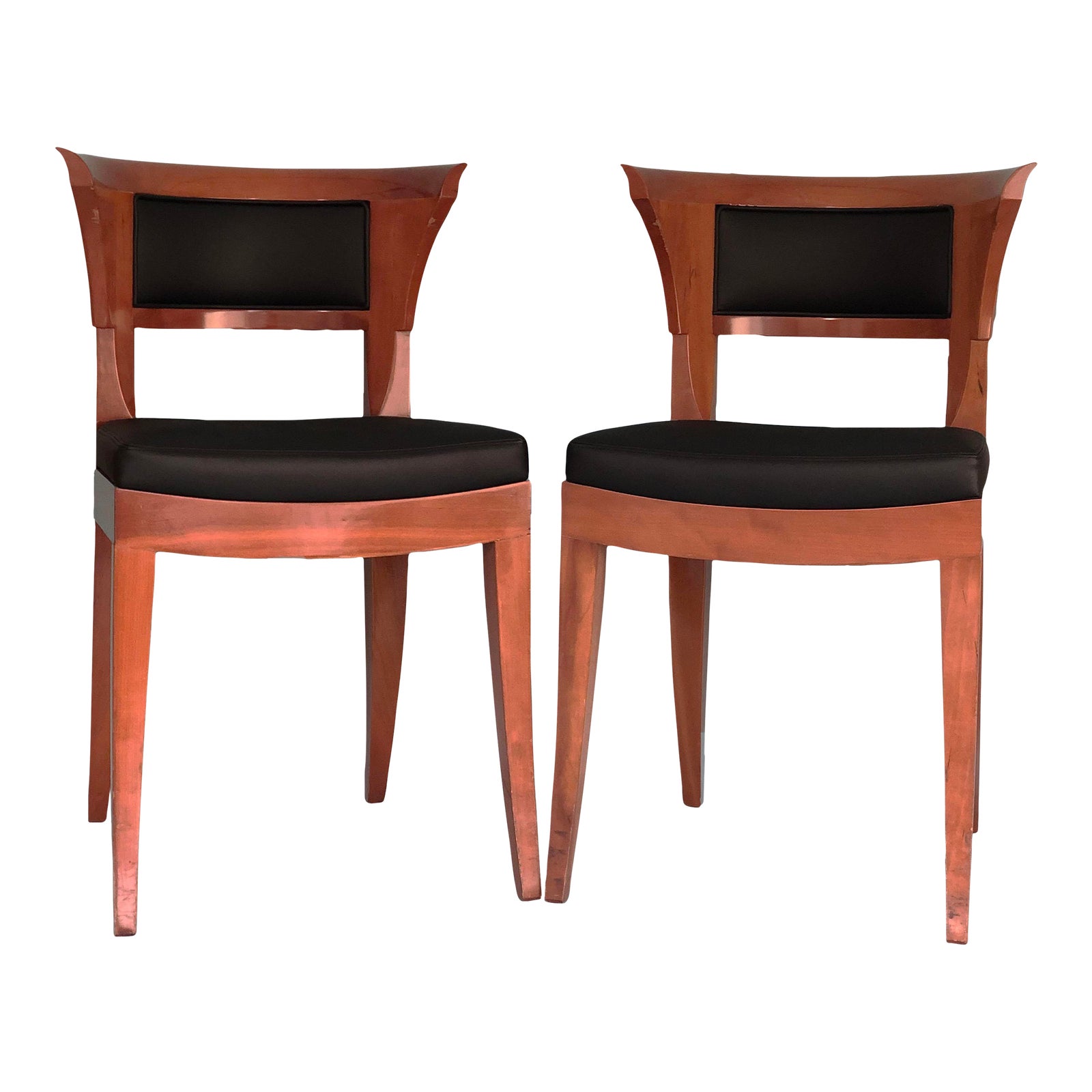 Cherry Wood Dining Chairs Model Sella Media by Leon Krier