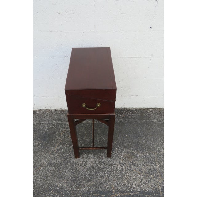 Late 1800s Solid Mahogany Lap Traveling Writing Desk on a Stand For Sale - Image 10 of 12