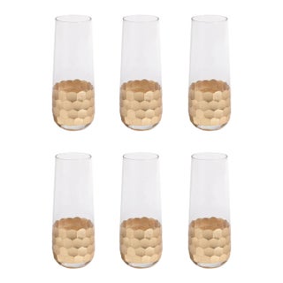 Vitorrio Stemless Gold Champagne Glasses, Set of 6 For Sale