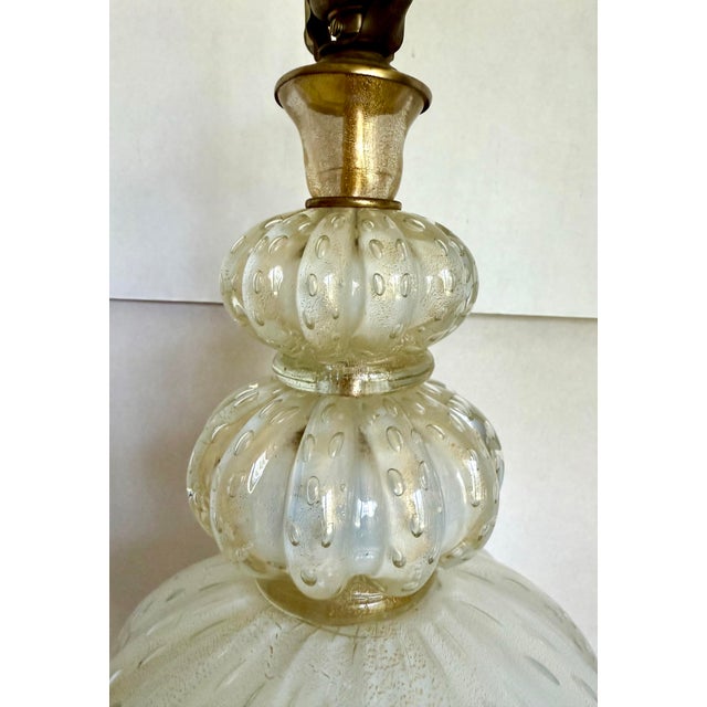 Murano 1940's Italian Venetian Murano Art Glass Table Lamp For Sale - Image 4 of 13